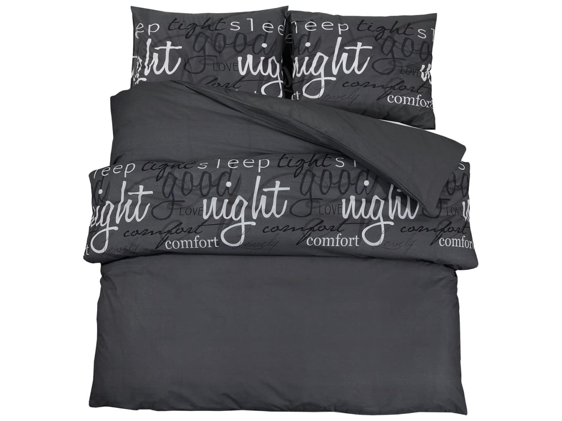 Duvet Cover Set, Duvet Cover Sets Vidaxl Preto Algodão (240 X 220 Cm + 60 X 70 Cm)