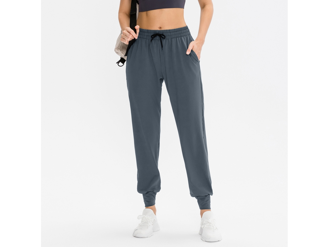 Calças De Corrida Para Mulher Com Bolsos Cintura Elástica Com Cordão Calças Esportivas Relaxadas Para Corrida Academia Yoga Outdoor
