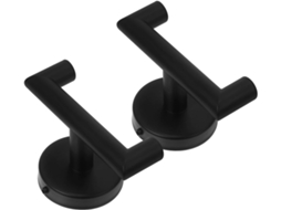 Conjunto De 2 Ganchos Toalha Aço Inoxidável Preto Para Banheiro.