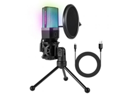 Microfone Studio Rgb Usb WOXTER