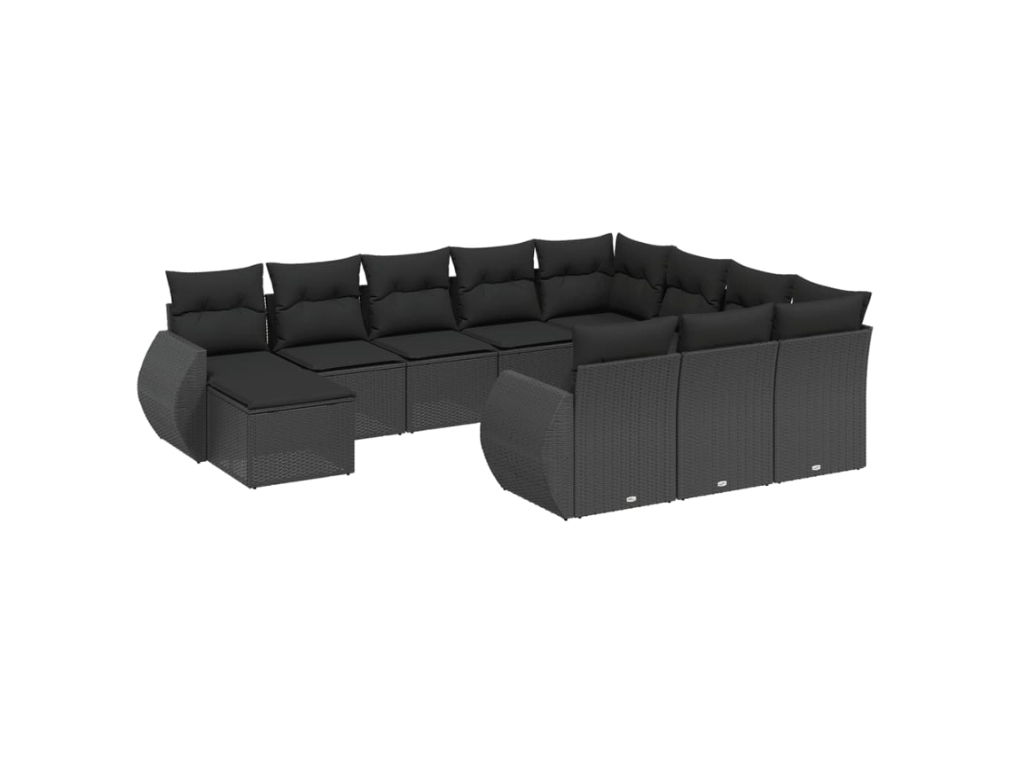 Garden Sofa Set, Garden Sofa Sets Vidaxl Preto Rattan / Vime (n/a)