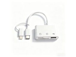 Leitor 3 Em 1 Com Otg, Lightning/tipo-c, Leitura Sd/tf + Usb, Compatibilidade Universal E Praticidade