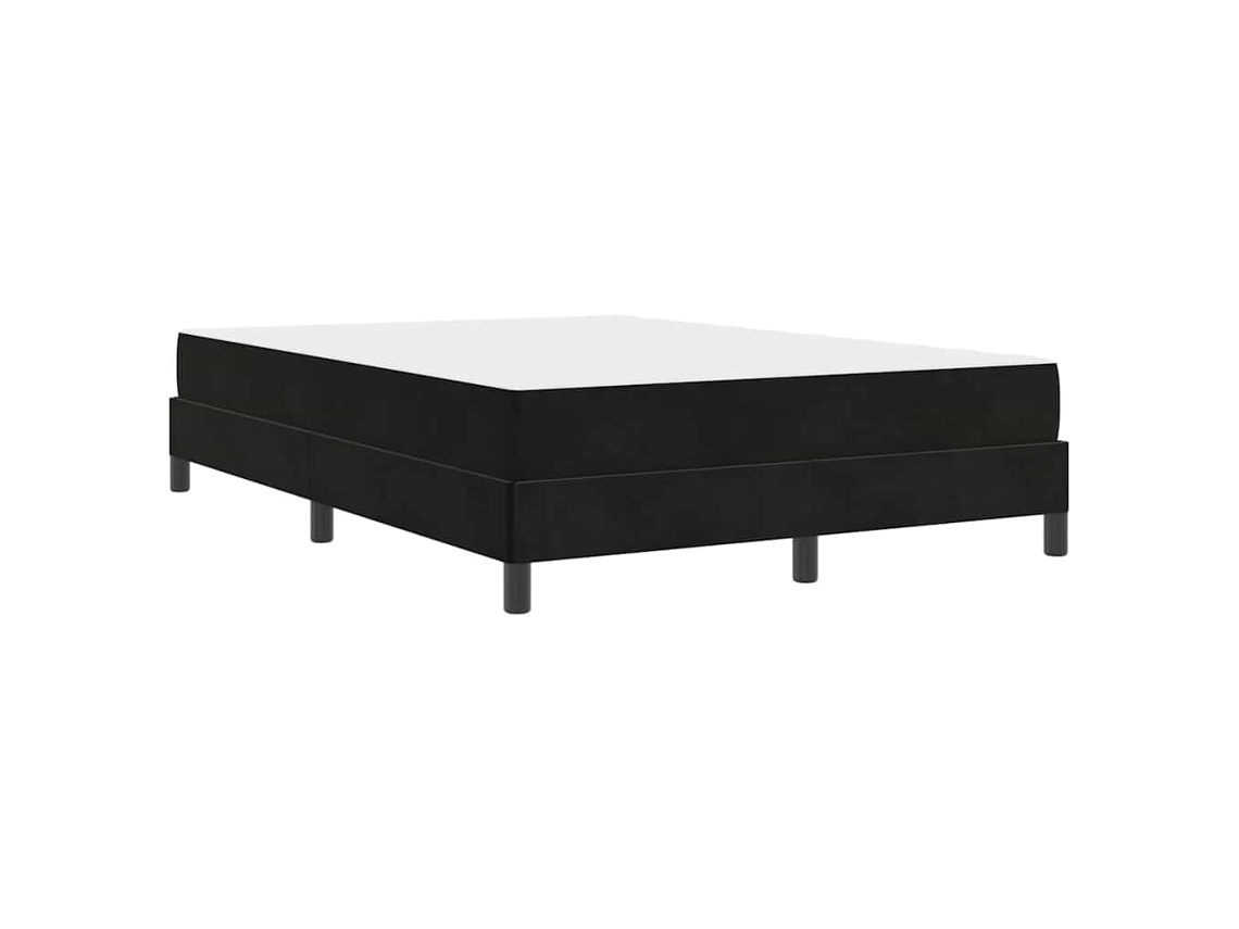 Conjunto 1 Cama Box Vidaxl Preto Tecido (160 X 200 Cm)
