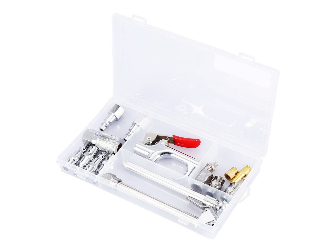 17 Peças De Acessórios De Conexão Para Pistola De Ar Compressor Ferramenta Para Soprar Poeira (ferro)