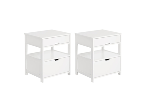 Conjunto de 2 Mesas de Apoio SOBUY Frg258-Wx2 com 2 Gavetas