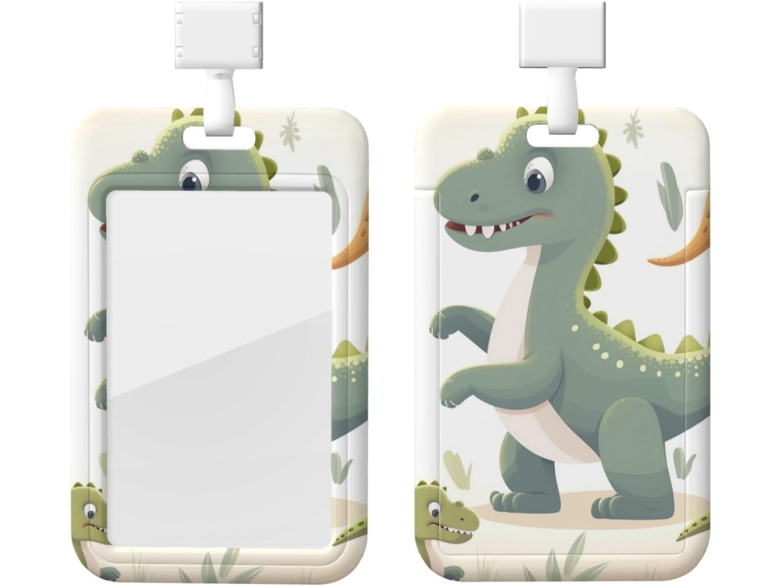 Suporte para Crachá em formato de dinossauro de desenho animado com cordão, capa plástica impermeável, Crachá Stojo, suporte