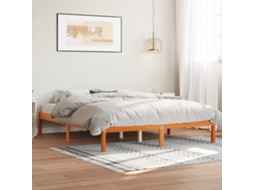 Vidaxl Cama Sem Colchão 160x200 Cm Madeira Pinho Maciço Castanho-mel