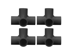 Laxiscreed Conector Decanalização Pvc De 4 Vias Para Mobiliário, Saída De 25mm
