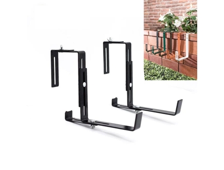 Suporte Para Vasos Na Cor Antracite Suporte Robusto E Com Largura Ajustável Para Floreiras Suporte Metálico Para Vasos, Ideal Para Varandas. Qjh
