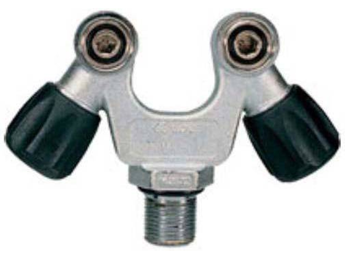 Torneira Para Garrafas de Mergulho TECNOMAR Inox Double Oulet Valve M25