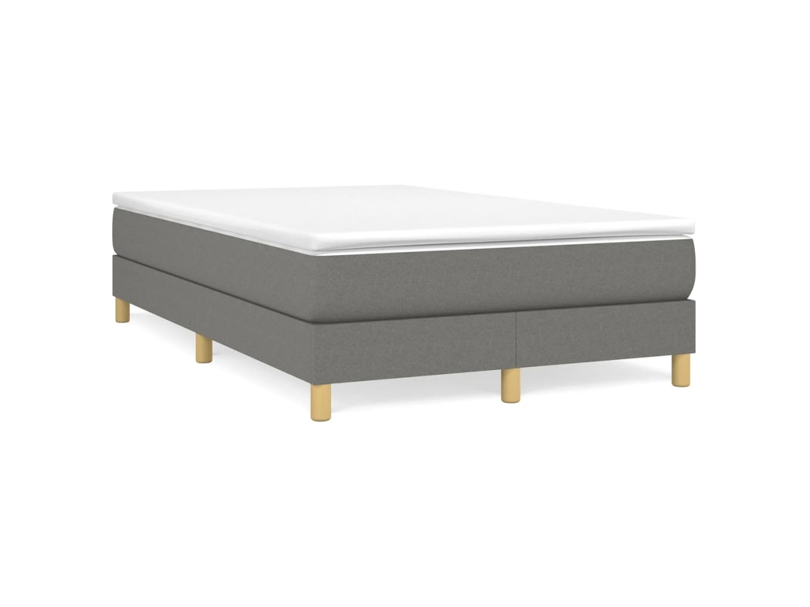 Vidaxl Cama Boxspring Com Colchão 120x190 Cm Tecido Cinzento-escuro