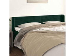 Vidaxl Cabeceira De Cama C/ Abas Veludo 183x16x78/88cm Verde-escuro