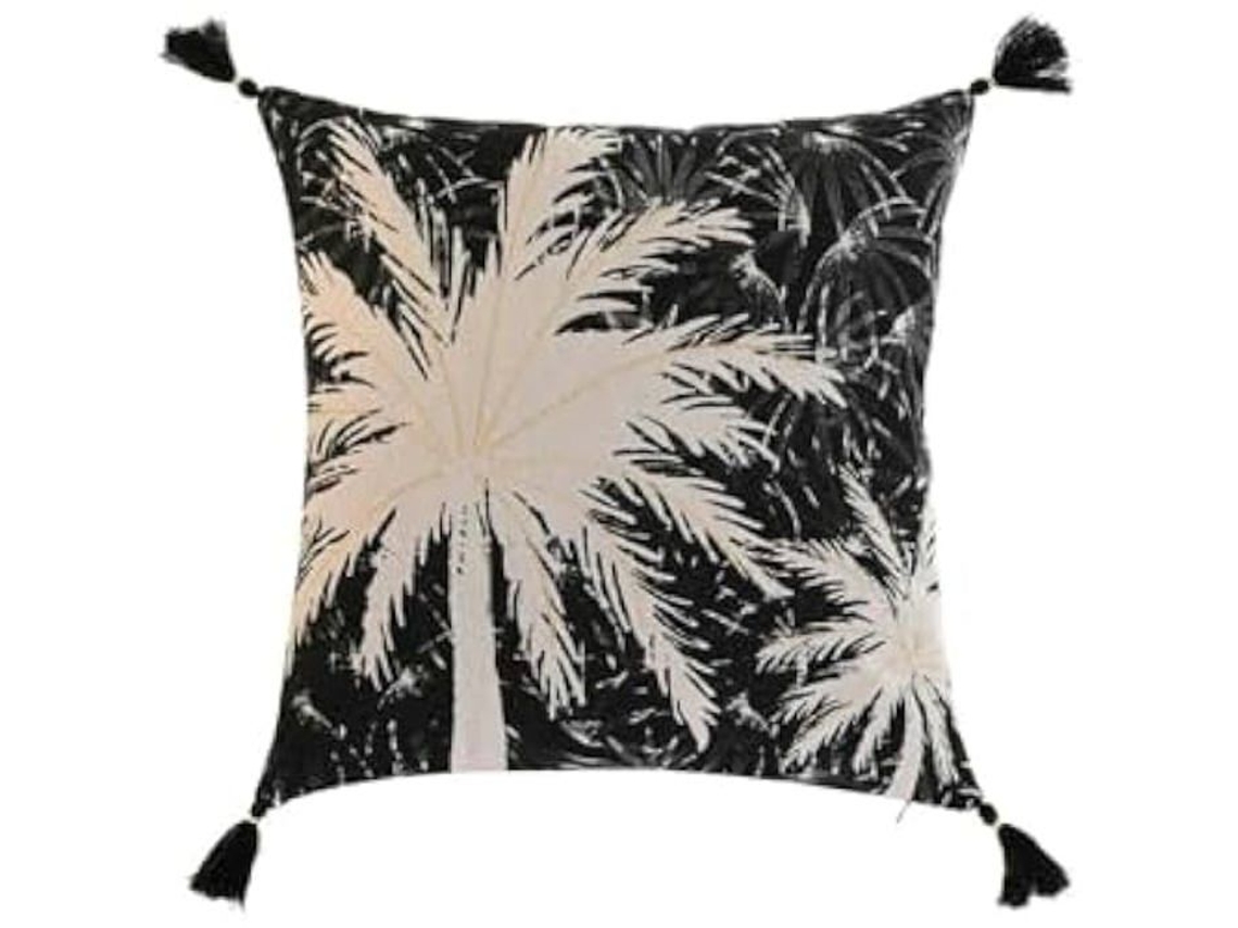 Almofada - Home Esprit - Preto - 45 X 45 Cm - Boho - Palmeira