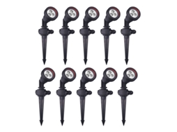 FORLIGHT Tidian 10Pcs Projetor de luz exterior para jardim Ip65 Com espigão para relvado Para lâmpada Gu10 Cor preta