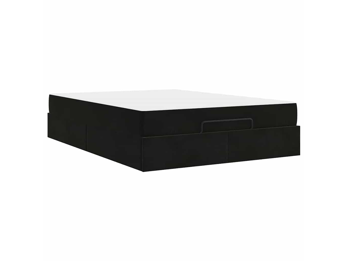 Conjunto 2 Cama Moderna Vidaxl Preto Veludo (140 X 200 Cm)