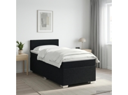Vidaxl Cama Box Spring Com Colchão Preto 80 X 200 Cm Tecido