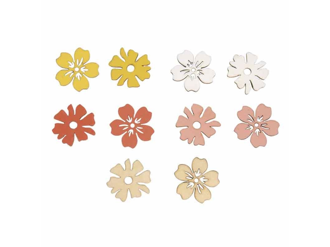 Miniaturas de madeira Ø 3,5 cm - Flores do Tahiti Rayher