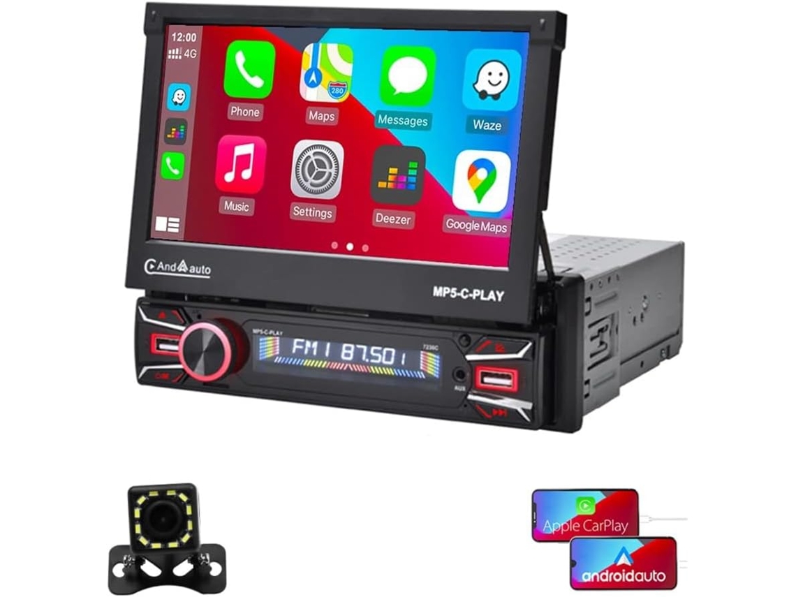 Som Automotivo 1din Sem Carplay e Android Auto, Tela de 7 Polegadas, Elétrico. SFUSHOS