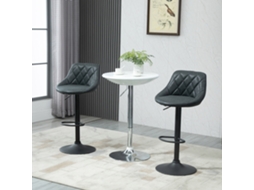 Conjunto de 2 Assentos Giratórios, Pretos, com Base Circular, Altura Regulável de 83 a 104 Cm, 51,5x48 Cm, para Cozinha