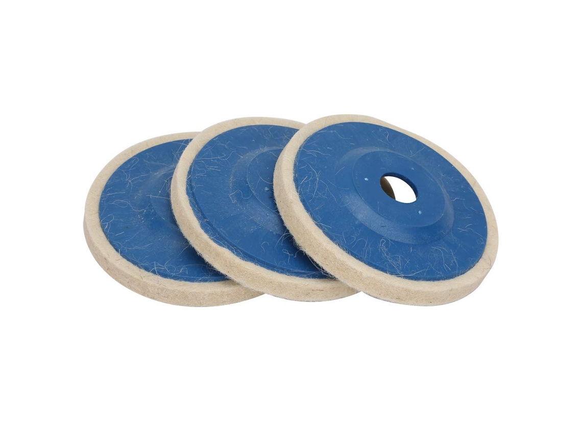 Conjunto De 3-rodas Polimento Lã 4-polegadas, Discos De Polimento Duráveis Para Polir Vidro, Metal E Pedra