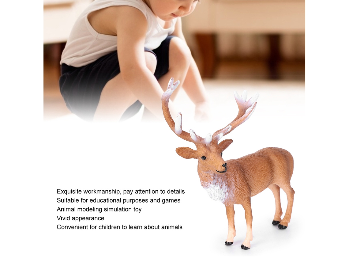 Primerox modelo de Veado Vermelho Macho Brinquedo de Simulação Estátua Educativo Decoração Infantil