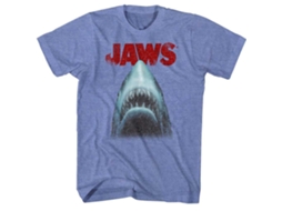Unisex Adult T-shirt Rockinstone Jaws Movie Stressed Out Heather Light Blue Sizexxl