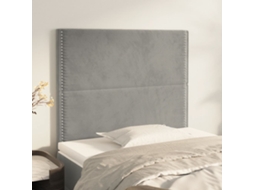 Vidaxl Cabeceira Cinza Claro 100x5x118/128 Cm Veludo