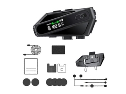Hengrongshen C6 IPX6 Intercomunicador de capacete Bluetooth à prova d'água com luz LED