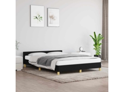 Vidaxl Estrutura De Cama Sem Colchão 140x190 Cm Tecido Preto