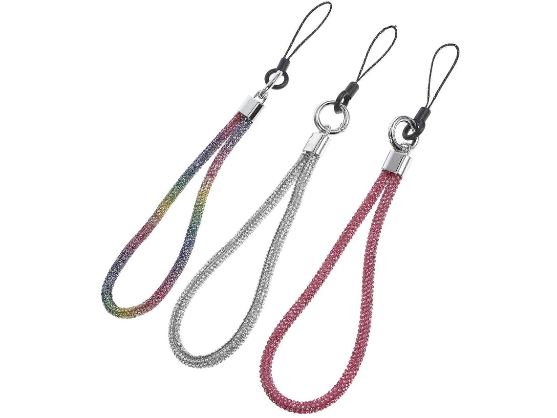 Pulseira De Pulso Para Celular Com Strass, Leve E Funcional, Conjunto Com 3 Peças.