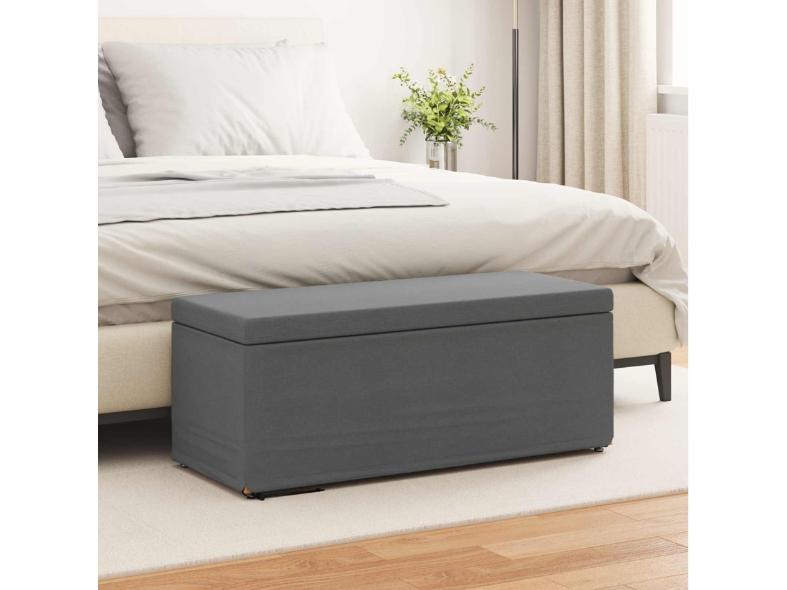 Vidaxl Banqueta Cinza Escuro 101 X 41 X 40 Cm