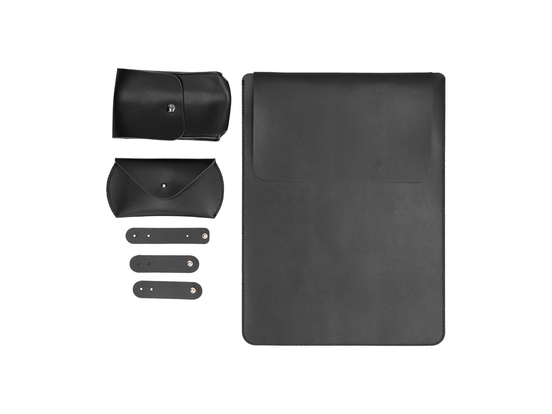 Capa para notebook 13.3 polegadas microfibra à prova d'água resistente a riscos com bolsos e enroladores