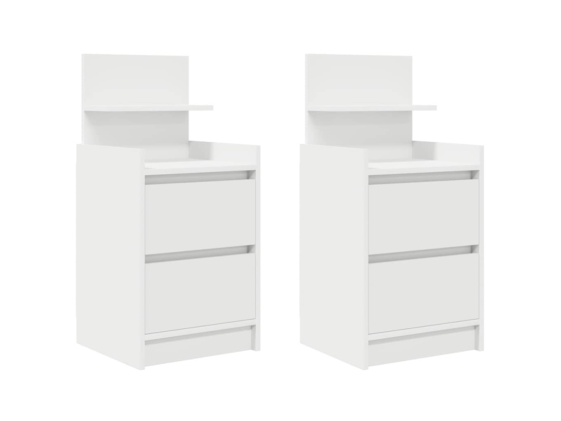 Bedside Cabinet, Bedside Cabinets Vidaxl Branco Madeira Processada (n/a)