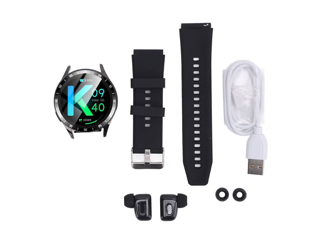 Relógio Inteligente 2 em 1 com Fones de Ouvido Bluetooth, IP67, NFC, Previsão do Tempo para Android 4.4+