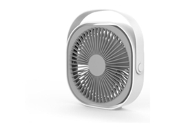 Ventilador Usb Portátil E Silencioso, Branco E Cinza, Com 3 Velocidades, Para Mesa, Casa, Escritório E Camping