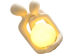Luminária Noturna Para Casais Figuras De Cerâmica Arte Abstrata