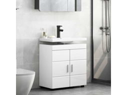 Vidaxl Conjunto De Armários Para Banheiro Tulum Branco Brilhante
