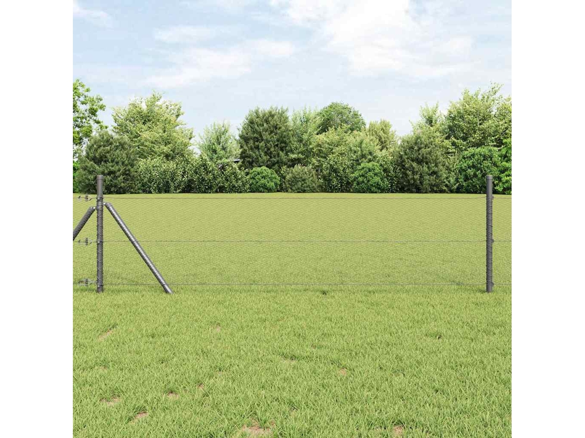Vidaxl Cerca Hexagonal Cinzeto 0,4 X 100 M Pvc