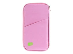 Porta-passaporte De Viagem, Cor Rosa, Com Proteção Rfid, Compartimentos Para Cartões E Documentos