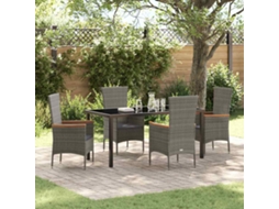 Vidaxl Conjunto de Jantar para Jardim 5 Pcs Cinzeto Aço Revestido a Pó