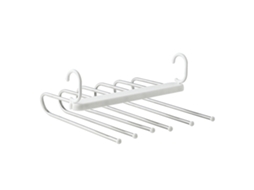Rack de Calças Dobrável 6 Camadas Multifuncional Aço Inoxidável Organizador de Armário Branco