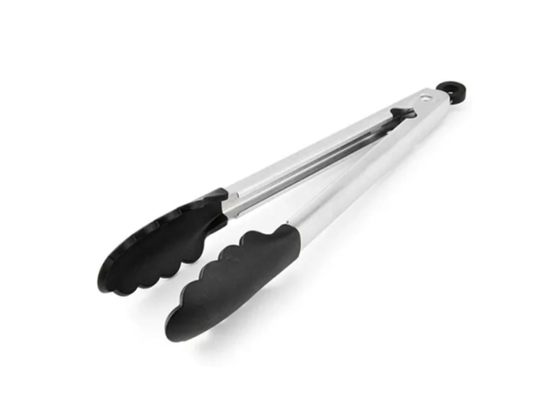 Pinças De Silicone Para Cozinha De Aço Inoxidável De 9 Polegadas Com Furo Para Pendurar Aquaforge
