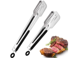 Lurelia Pinça Servir Kit 2 Peças Inox Silicone 23 Cm Antiderrapante Churrasco