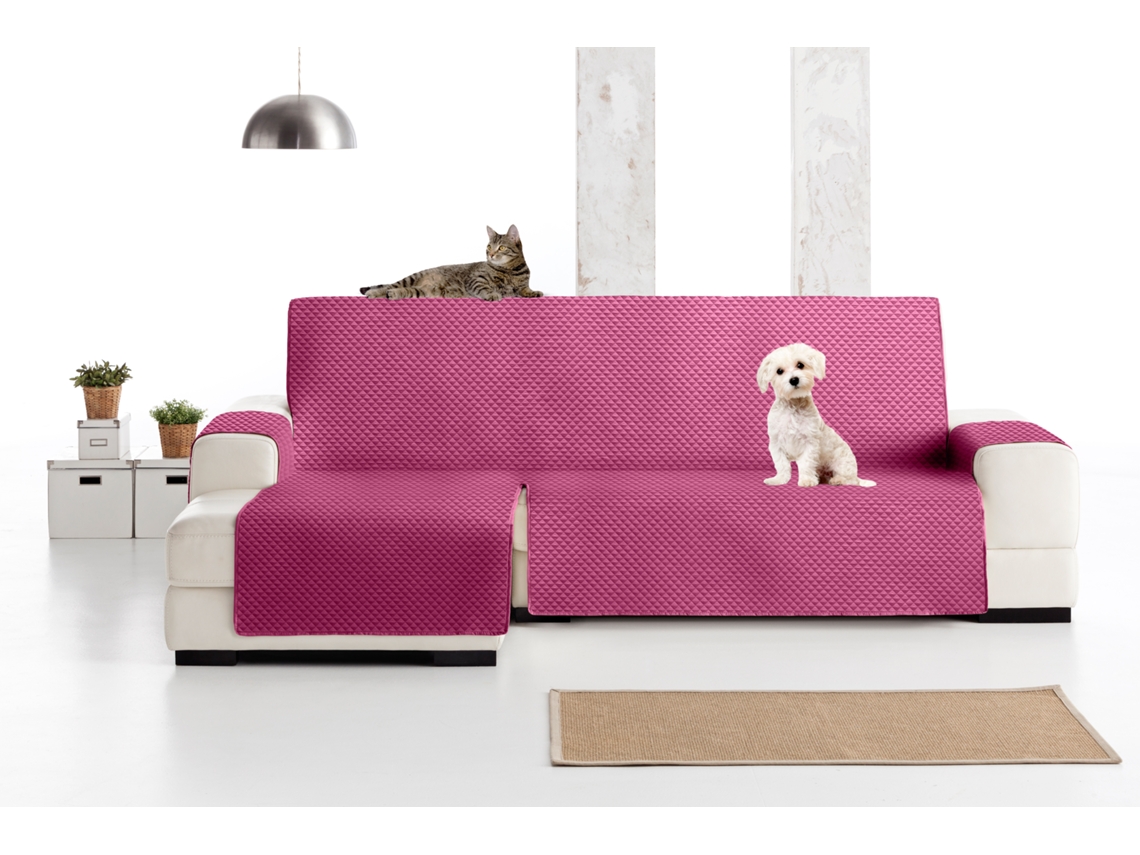 Capa para Chaise Longue de Tecido Acolchoado Elena MILICA (200 cm - Violeta) Orientação Esquerda