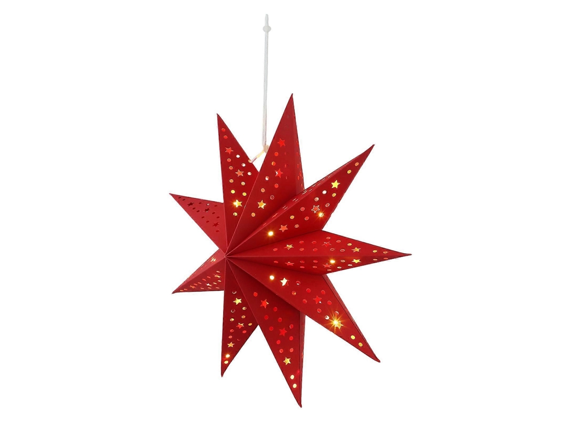 Lanterna De Papel Em Forma De Estrela Com Luz Led Para Decoração