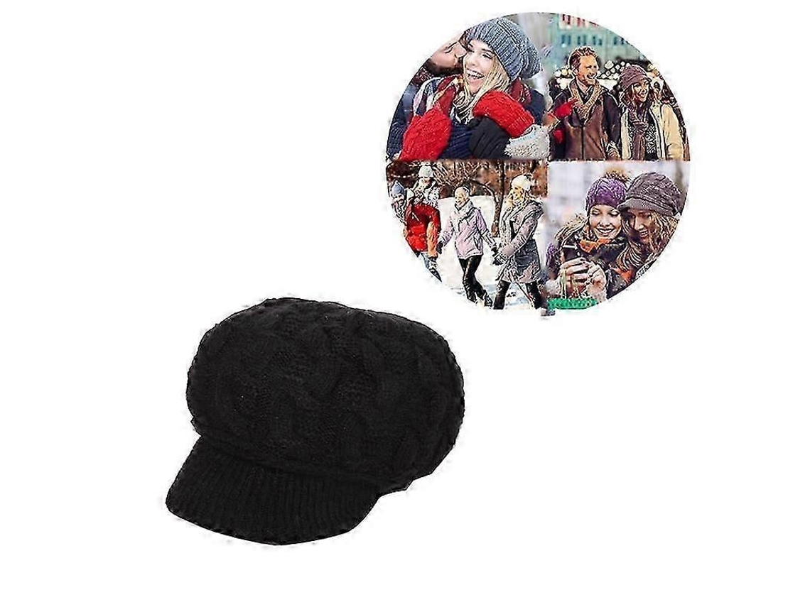 2026 gorro de Lana com Visera para Mulher Beret Quente de Acrílico e Pêlo de Coelho para Inverno