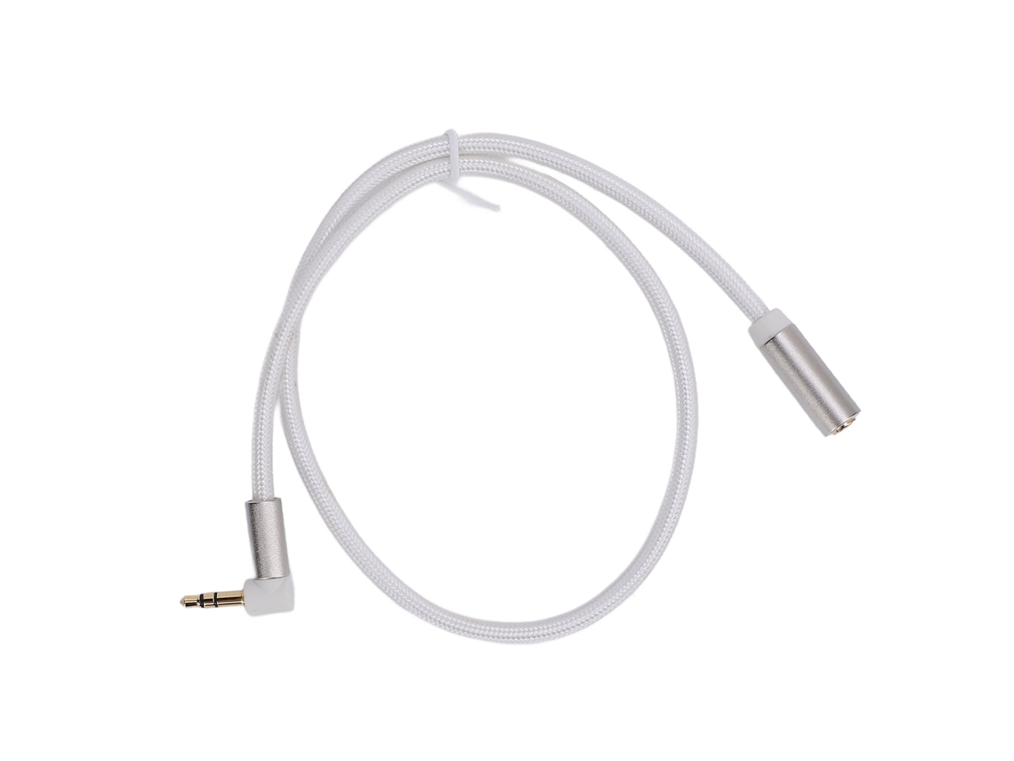 Cable de Audio Estéreo de 3,5 Mm Macho a Hembra Con Conector En Ángulo Recto, Extensión de 2 M, para Auriculares, Tableta, Altavoz Y Amplificador.