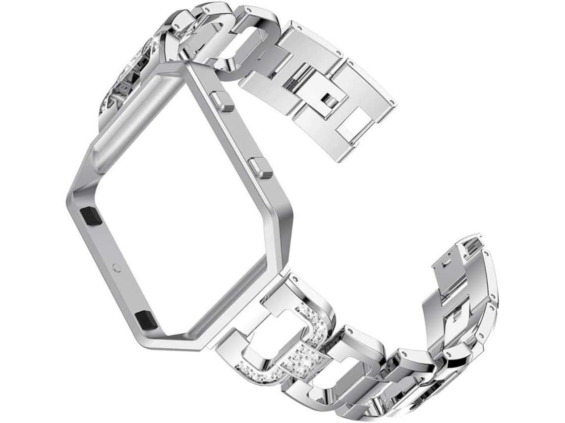 Pulseira De Smartwatch Em Aço Inoxidável Com Strass Formato D,