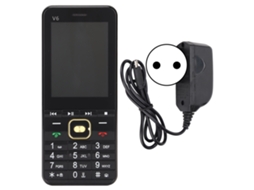 Mali telefone Celular para Idosos e Crianças V6 2g Desbloqueado Botão Tela Hd 2.8 Polegadas Quatro Cartões Quatro Standbys Preto Plugue Eu