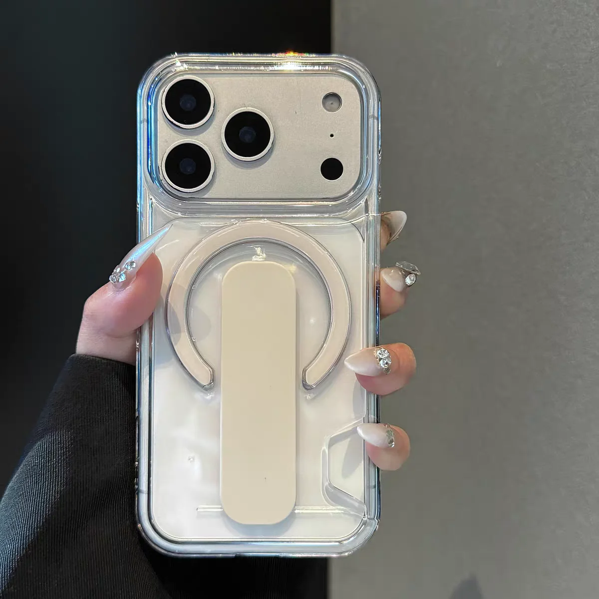 Capa Protetora Magnética (yg Cinza Para Iphone 13), Transparente, Resistente A Impactos.